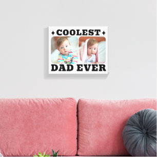 Första Fars Dag Coolaste Pappa Någonsin Baby Foto Canvastryck