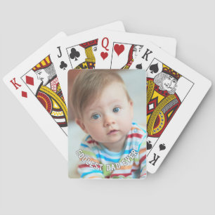 Första Fars Dag Coolaste Pappa Någonsin Baby Foto Casinokort