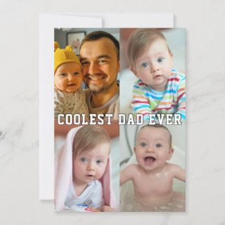 Första fars dag coolaste pappa någonsin baby foto julkort