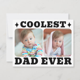 Första Fars Dag Coolaste Pappa Någonsin Baby Foto Julkort