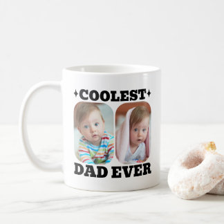 Första Fars Dag Coolaste Pappa Någonsin Baby Foto Kaffemugg