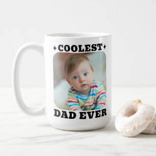 Första Fars Dag Coolaste Pappa Någonsin Baby Foto Kaffemugg
