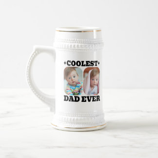Första Fars Dag Coolaste Pappa Någonsin Baby Foto Sejdel