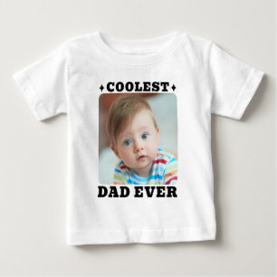 Första Fars Dag Coolaste Pappa Någonsin Baby Foto  T Shirt