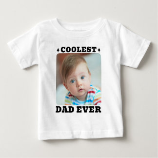 Första Fars Dag Coolaste Pappa Någonsin Baby Foto T Shirt