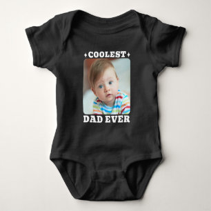 Första Fars Dag Coolaste Pappa Någonsin Baby Foto T Shirt