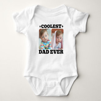 Första Fars Dag Coolaste Pappa Någonsin Baby Foto T Shirt