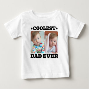 Första Fars Dag Coolaste Pappa Någonsin Baby Foto T Shirt
