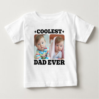 Första Fars Dag Coolaste Pappa Någonsin Baby Foto T Shirt