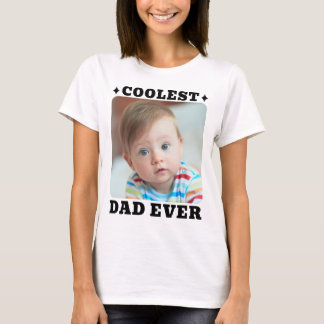Första Fars Dag Coolaste Pappa Någonsin Baby Foto T Shirt