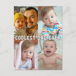 Första Fars Dag Coolaste Pappa Någonsin Baby Foto Vykort