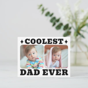 Första Fars Dag Coolaste Pappa Någonsin Baby Foto Vykort