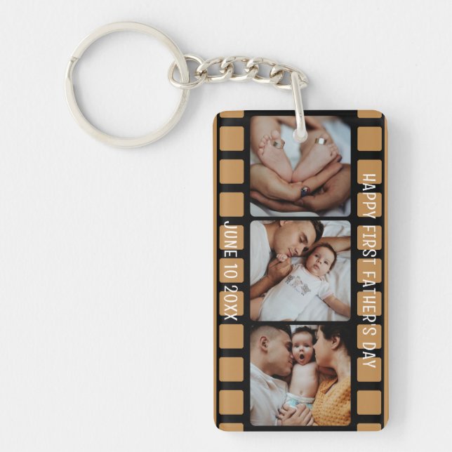 Första Fars dag-filmsremsan Foto Grid Nya pappa (Framsidan)