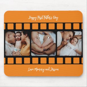 Första Fars dag-filmsremsan Foto Grid Nya pappa Musmatta