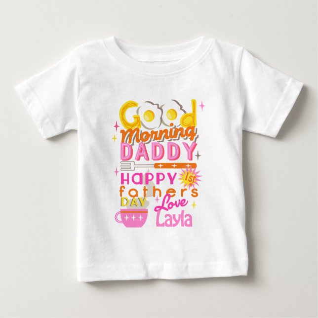 Första Fars dag Flicka Retro Tutu Shirt Tee Shirt (Framsida)