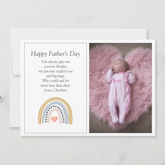 Första Fars dag-foto Julkort (Framsida)