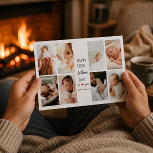 Första fars dag fotokollage Kort till pappa