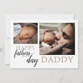 Första Fars dag från Nyfödd bebis Foto Julkort