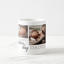 Första Fars dag från Nyfödd bebis Photo Mugg