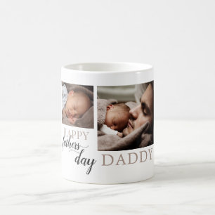 Första Fars dag från Nyfödd bebis Photo Mugg
