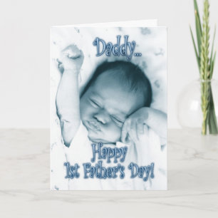 Första fars dag från son - Sträckande babypojke Kort