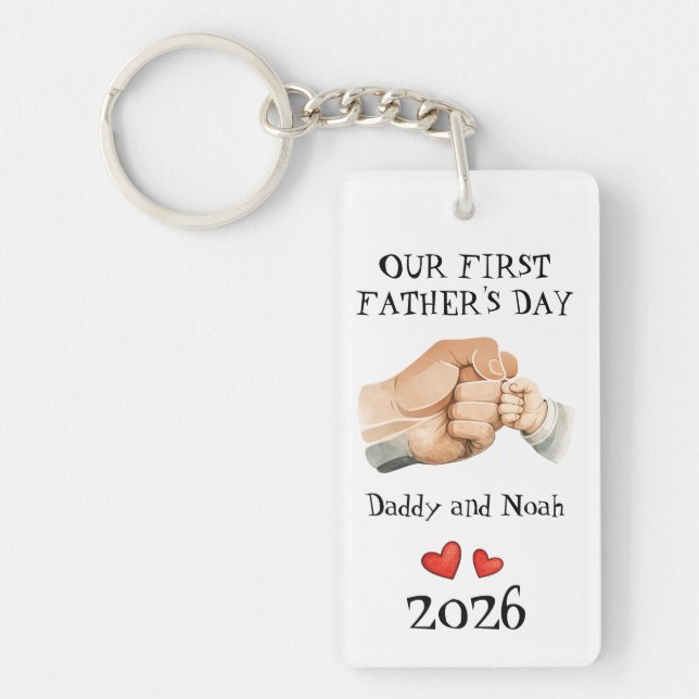 Första Fars Dag Känslig Pappa Baby Kärlek Konst (Framsidan)
