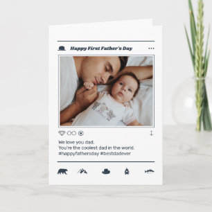 Första Fars dag Modern Instagram-fotot i Pappa Helgkort