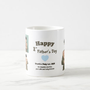 Första Fars dag Pappa est 2026 Anime Stil Kaffemugg