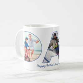 Första Fars dag PAPPA-fotoutskärningen av Brev Kaffemugg