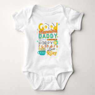 Första Fars dag Retro Baby Shirt w Eggs Tee Shirt