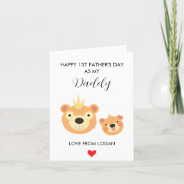 Första Fars dag som min pappa Anpassningsbar Cute Helgkort