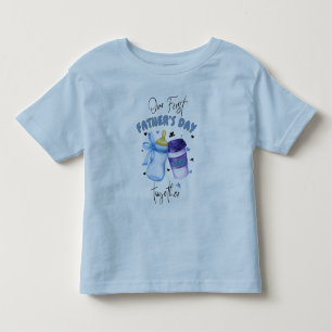 Första fars dag tillsammans Matchande outfit / Blå T Shirt
