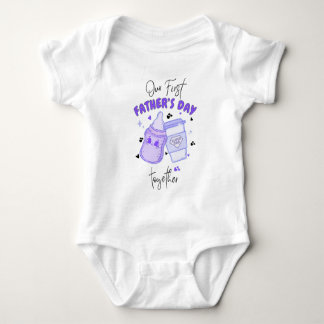 Första fars dag tillsammans Matchande outfit/Lila T Shirt