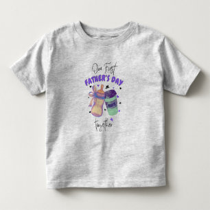 Första fars dag tillsammans Matchande outfit/Lila T Shirt