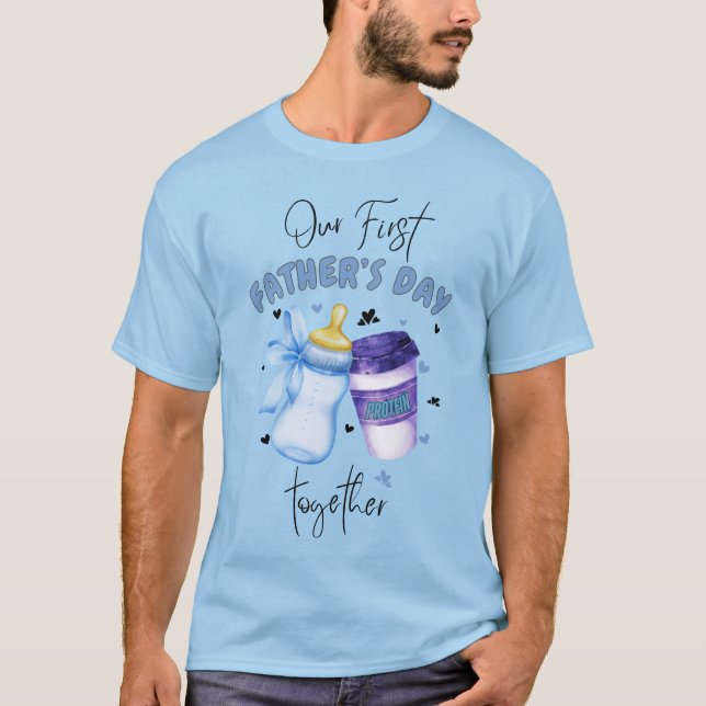 Första Fars dag tillsammans matchande utrustning/b T Shirt (Framsida)