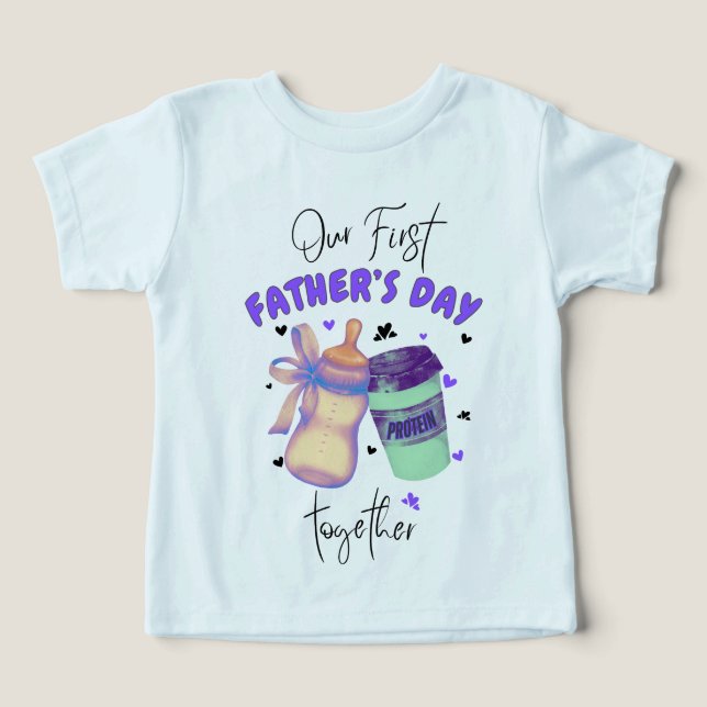 Första Fars dag tillsammans matchande utrustning/L T Shirt (Design Framsida)