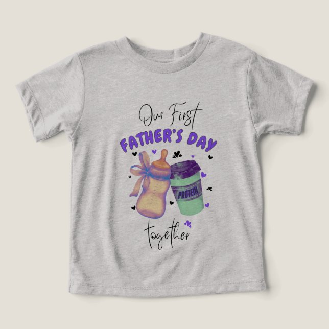 Första Fars dag tillsammans matchande utrustning/L T Shirt (Design Framsida)