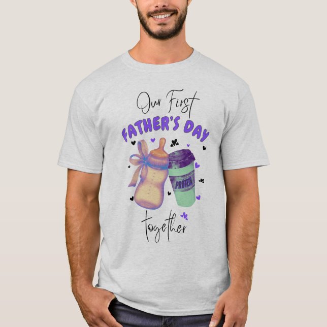 Första Fars dag tillsammans matchande utrustning/L T Shirt (Framsida)