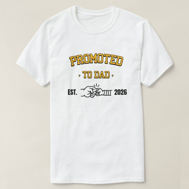 Första Fars Dag Utnämnd Till Pappa T Shirt (Design framsida)