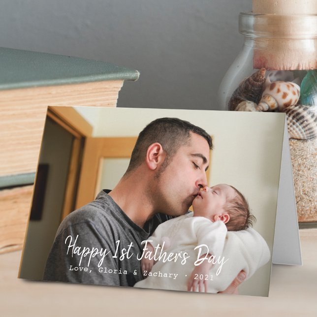 Första Fars Dagens Foto Kort (First Time Father's Day Photo Card)