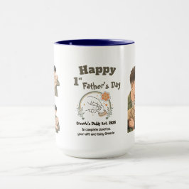 Första Father's Day Pappa est 2026 Anime Stil Mugg