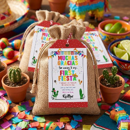 Första Fiesta Färgglad Mexikansk 1-års Födelsedags Presentetikett