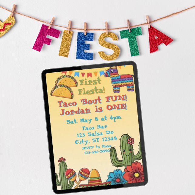 Första Fiesta, Taco 'Bout One, 1-års födelsedag Inbjudningar (Skapare uppladdad)