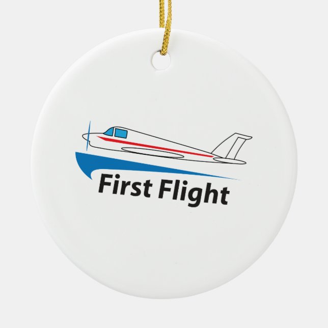 FÖRSTA FLYGNINGEN JULGRANSPRYDNAD KERAMIK (Framsidan)