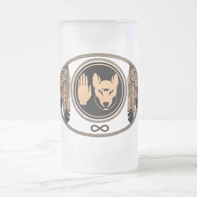 Första FN-Vargen Beer Mugg Wildlife Art Stein Mugg (Center)