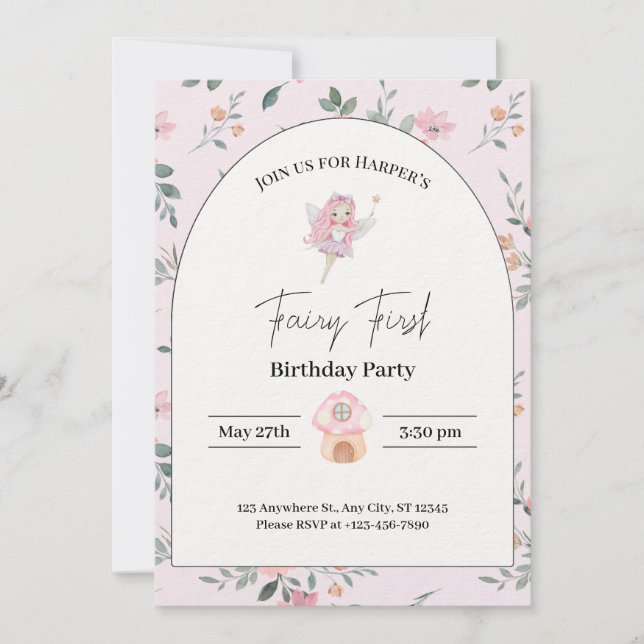 Första födelsedag 1:a födelsedag - inbjudningar (Framsida)