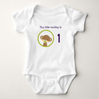 Första födelsedag Baby Safari Monkey med Nappar