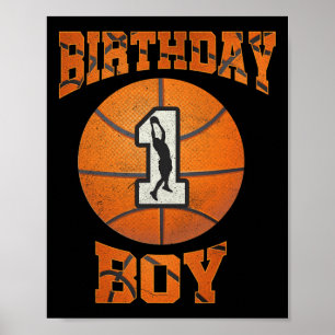 Första födelsedag Basketboll första 1 år Poster