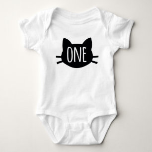 Första födelsedag - Cat ThLED Baby BodyKodräkt T Shirt