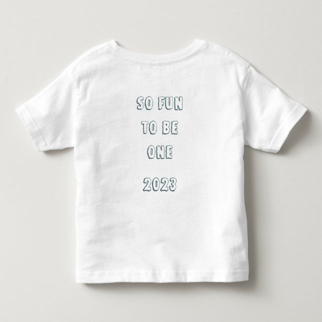 Första födelsedag Cute Dinosaur Watercolor T Shirt (Baksida)